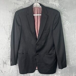 Hugo Boss Bertolucci Blazer 40R Super 100s Wool Black 2 Button Suit Jacket